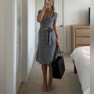 NWT Quince 100% European Linen Button Front Dress